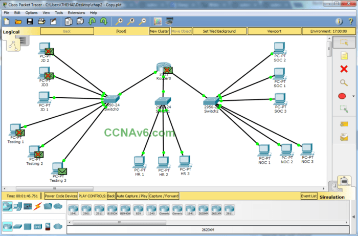 Simulation lab 8.1: module 08 subnets in cisco packet tracer