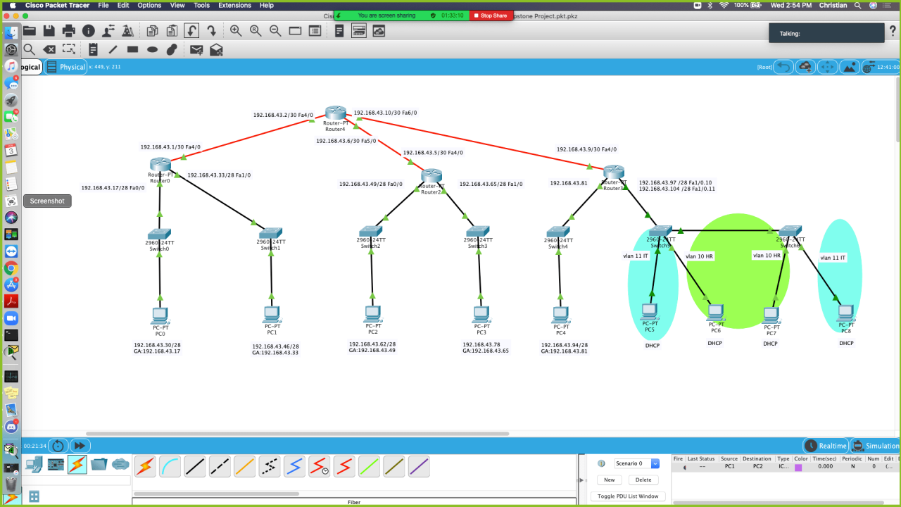 Simulation lab 8.1: module 08 subnets in cisco packet tracer