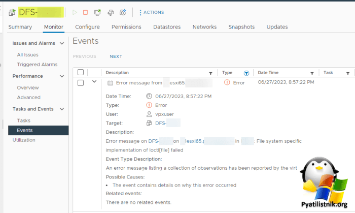 File system specific implementation of openfile file failed