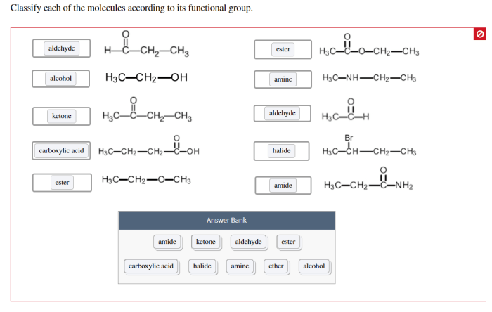 Classify each of the following according to its functional group